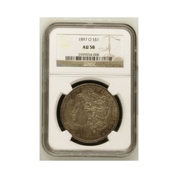 1897-O Morgan Dollar S$1 NGC AU58 (CAC)