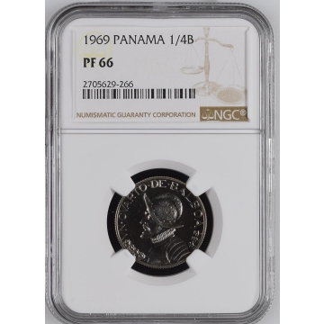 1969 PANAMA 1/4B NGC PR66