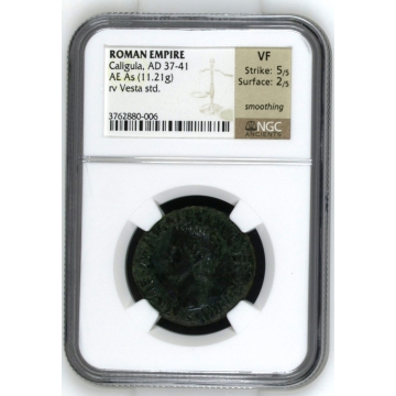 Caligula, AD 37-41 ROMAN EMPIRE AE As NGC VF20