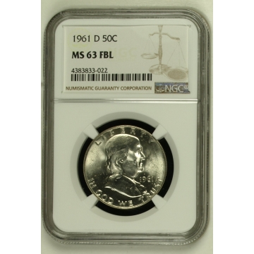 1961-D Franklin Half Dollar 50C NGC MS63FBL