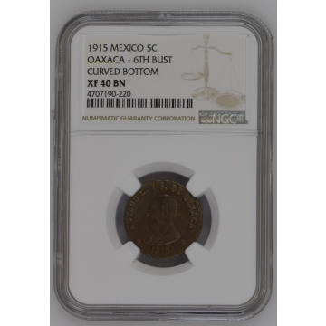 1915 MEXICO OAXACA KM-719 5C NGC XF40BN