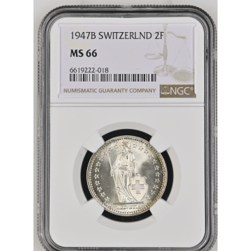 1947B SWITZERLND 2F NGC MS66