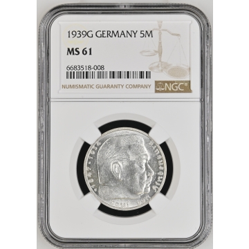 1939G GERMANY 5M NGC MS61