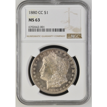 1880-CC Morgan Dollar S$1 NGC MS63