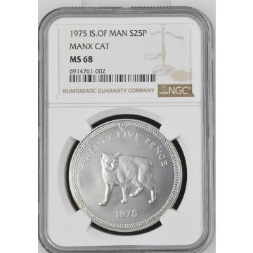 1975 IS.OF MAN MANX CAT S25P NGC MS68