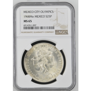 1968Mo MEXICO S25P NGC MS65