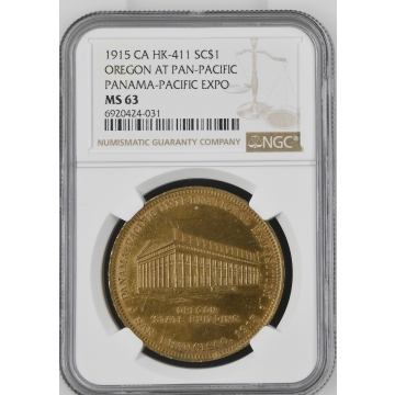 1915 CA HK-411 So-Called Dollar OREGON AT PAN-PACIFIC SC$1 NGC MS63