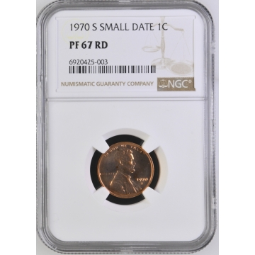 1970-S SMALL DATE Memorial Reverse Lincoln Cent (Proof) 1C NGC PR67RD