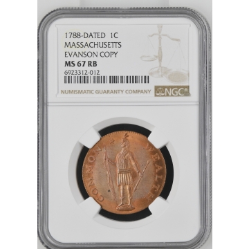 1788-DATED MASSACHUSETTS- EVANS COPY 1C NGC MS67RB