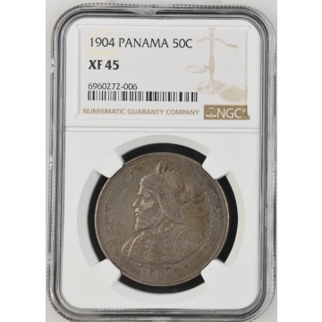 1904 PANAMA 50C NGC XF45