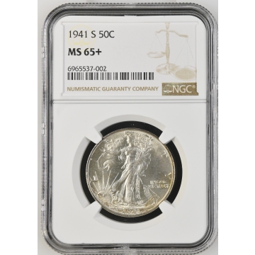 1941-S Walking Liberty Half Dollar 50C NGC MS65+