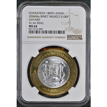 2004MO MEXICO NAYARIT 100P NGC MS64