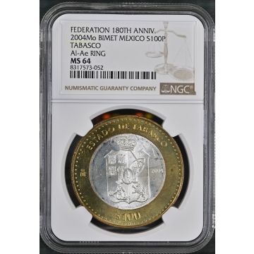 2004MO MEXICO TABASCO 100P NGC MS64