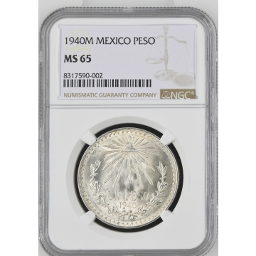 1940M MEXICO PESO NGC MS65