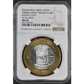 2004MO MEXICO NUEVO LEON 100P NGC MS65