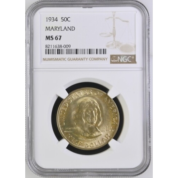 MARYLAND 1934 Silver Commemorative 50C NGC MS67