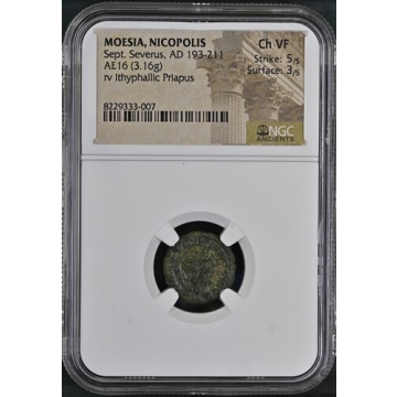 Septimus Severus, AD 193-211 MOESIA, NICOPOLIS AE16 NGC VF30