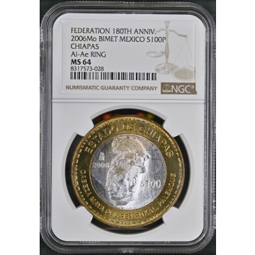 2006Mo BIMET MEXICO CHIAPAS Al-Ae RING S100P NGC MS64