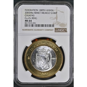 2005MO MEXICO CHIAPAS 100P NGC MS64