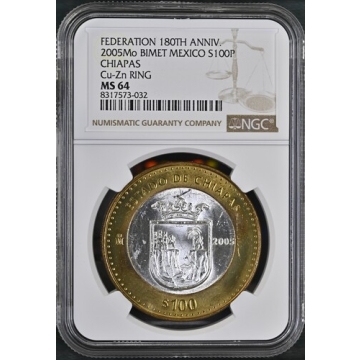 2005MO MEXICO CHIAPAS 100P NGC MS64