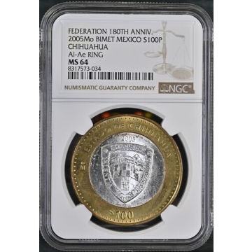 2005MO MEXICO CHIHUAHUA 100P NGC MS64