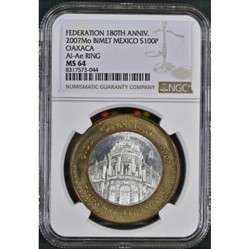 2007Mo BIMET MEXICO OAXACA Al-Ae RING S100P NGC MS64