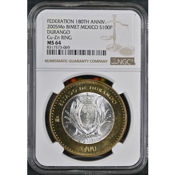 2005MO MEXICO DURANGO 100P NGC MS64