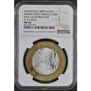 2006Mo BIMET MEXICO BAJA CALIFORNIA Al-Ae RING S100P NGC MS64