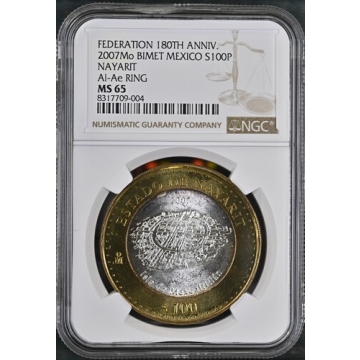 2007Mo BIMET MEXICO NAYARIT Al-Ae RING S100P NGC MS65