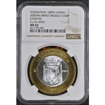 2005MO MEXICO CHIAPAS 100P NGC MS65