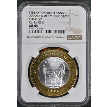 2005Mo MEXICO HIDALGO Al-Ae RING S100P NGC MS65