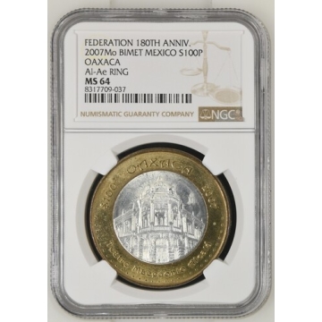 2007Mo BIMET MEXICO OAXACA Al-Ae RING S100P NGC MS64