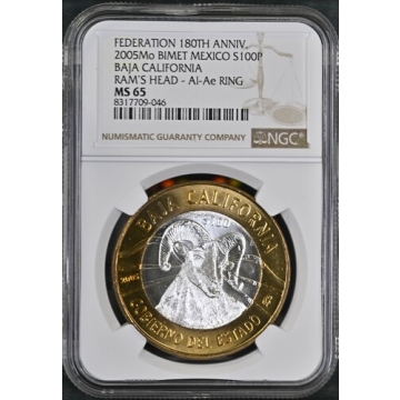 2005Mo MEXICO BAJA CALIFORNIA RAM'S HEAD - Al-Ae RING S100P NGC MS65