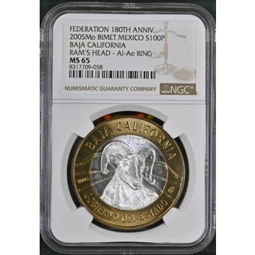 2005Mo MEXICO BAJA CALIFORNIA RAM'S HEAD - Al-Ae RING S100P NGC MS65