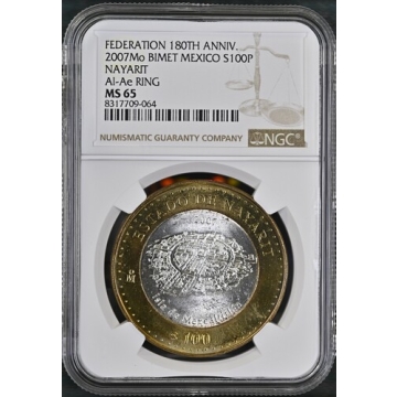 2007Mo BIMET MEXICO NAYARIT Al-Ae RING S100P NGC MS65