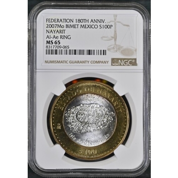 2007Mo BIMET MEXICO NAYARIT Al-Ae RING S100P NGC MS65