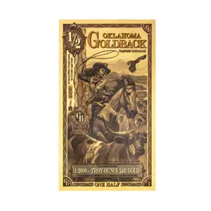 Oklahoma 1/2 Goldback 1/2000oz Aurum Gold Note
