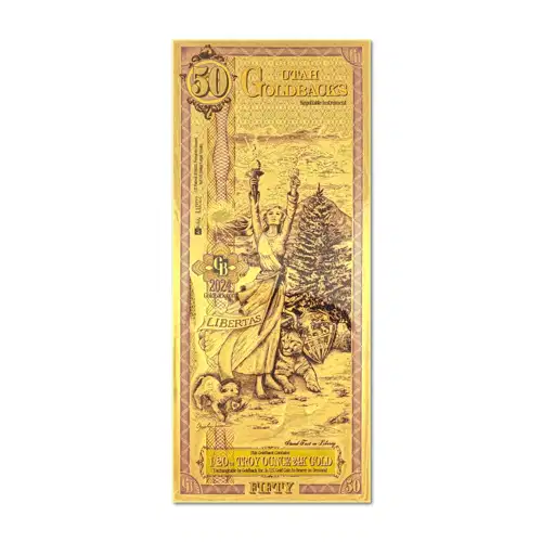 Utah 50 Goldback 1/20oz Aurum Gold Note