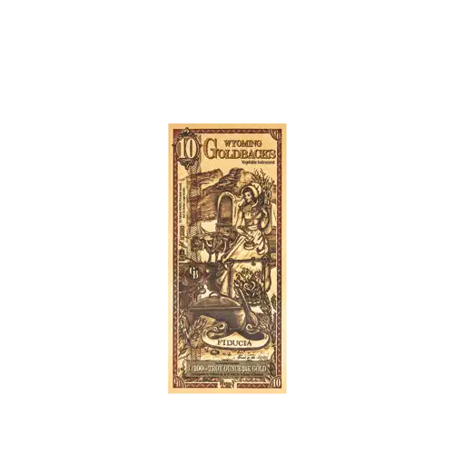 Wyoming 10 Goldback 1/100oz Aurum Gold Note