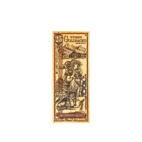 Wyoming 25 Goldback 1/40oz Aurum Gold Note